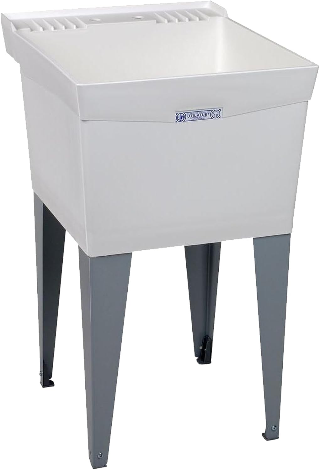 Mustee 18F Utilatub Laundry Tub Floor Mount, 24Inch x 20Inch, White, Laundry & Utility Sinks
