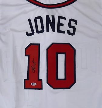 chipper jones signed jersey