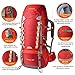 Mountaintop 60L Water-resistant Hiking Backpack/Trekking Bag Backpacking/Climbing Backpack/camping Backpack/Travel Backpack for Mountaineering with Rain Cover-1651II Red