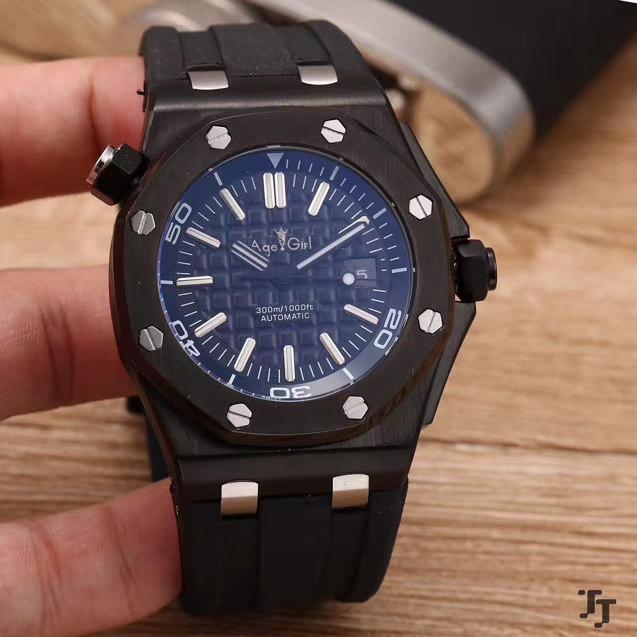 CWTCHY Brand Men Stainless Steel Automatic Mechanical Watch Diver Sapphire Sport Watches Full Black Rubber