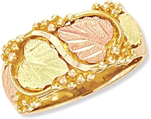 Amazon Com Women S Diamond Cut Wedding Ring 10k Yellow Gold 12k Green And Rose Gold Black Hills Gold Motif Black Hills Gold For The Men S Jewelry Store Bikers Jewelry Collection Leaves Wedding Ring