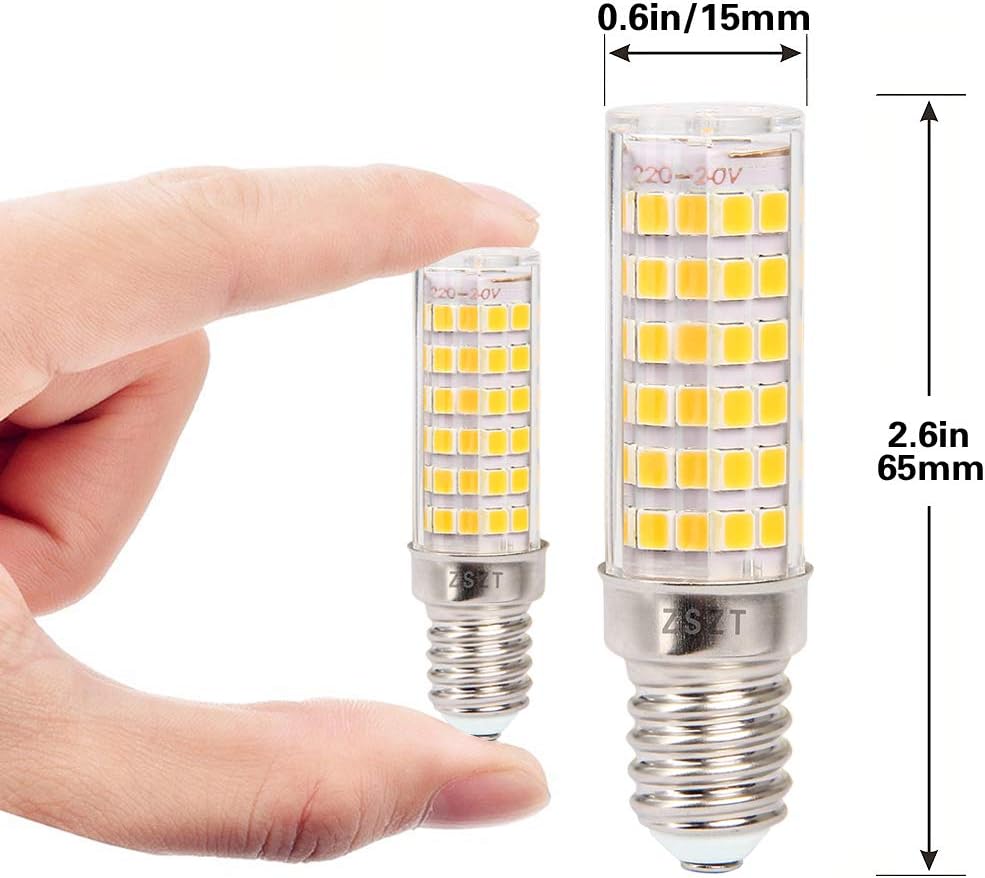 ZSZT Extractor Hood Bulb Warm White 3000K, E14 SES LED Bulbs 7Watt Equivalent 50W, AC220-240V Small lamp (Pack of 2) - Image 3