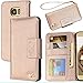 Galaxy S7 Case,by HiLDA,Samsung Galaxy S7 Wallet Case,PU Leather Case,Credit Card Holder,Flip Cover Case[Gold]