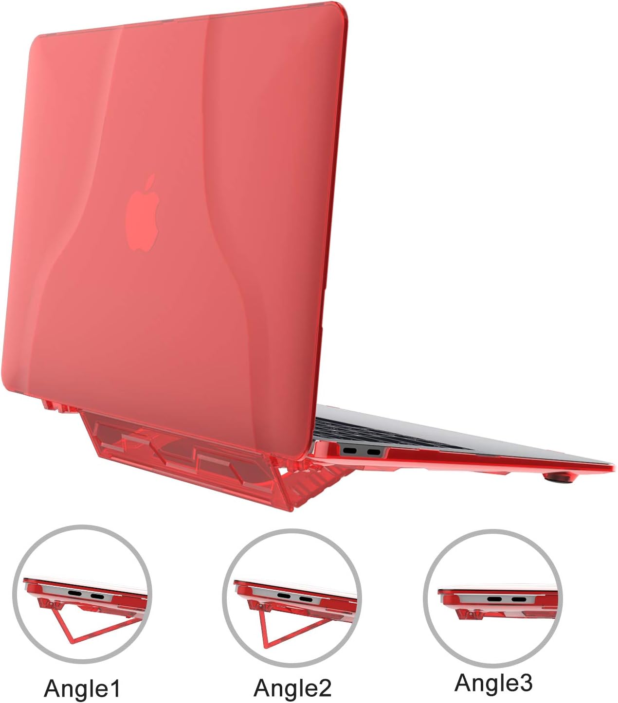 Macbook Air A1466 Case, Roiskin Apple Macbook Air 13 Inch Rugged Case (A1369 / A1466), Portable Handle Stand Hard Shell Protective Case, Red