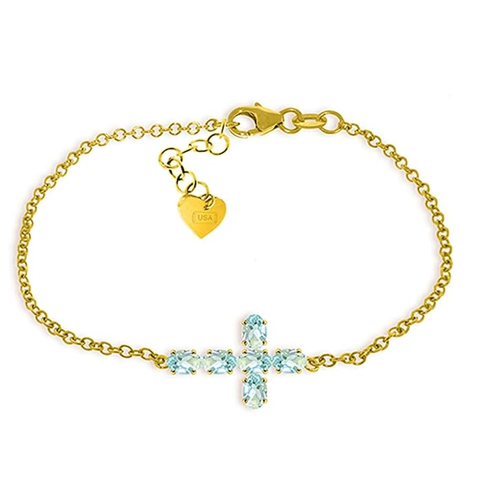 Solid gold cross bracelet 14k gold bracelet for women with cross