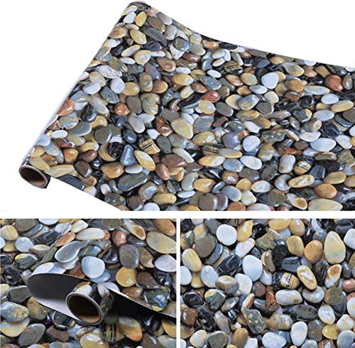 3D Cobblestone Adhesive Paper Vinyl Wrap Film Kitchen Countertop Peel Stick Wallpaper 15.8inch x79inch