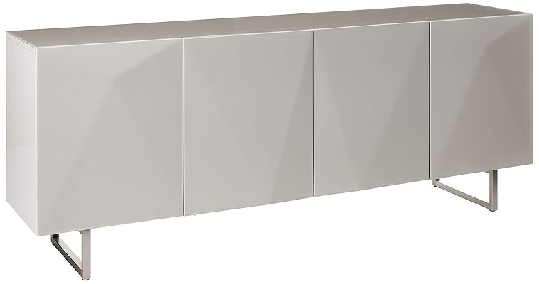 Whiteline Modern Living Paul Buffet/Sideboard with High Gloss Gray