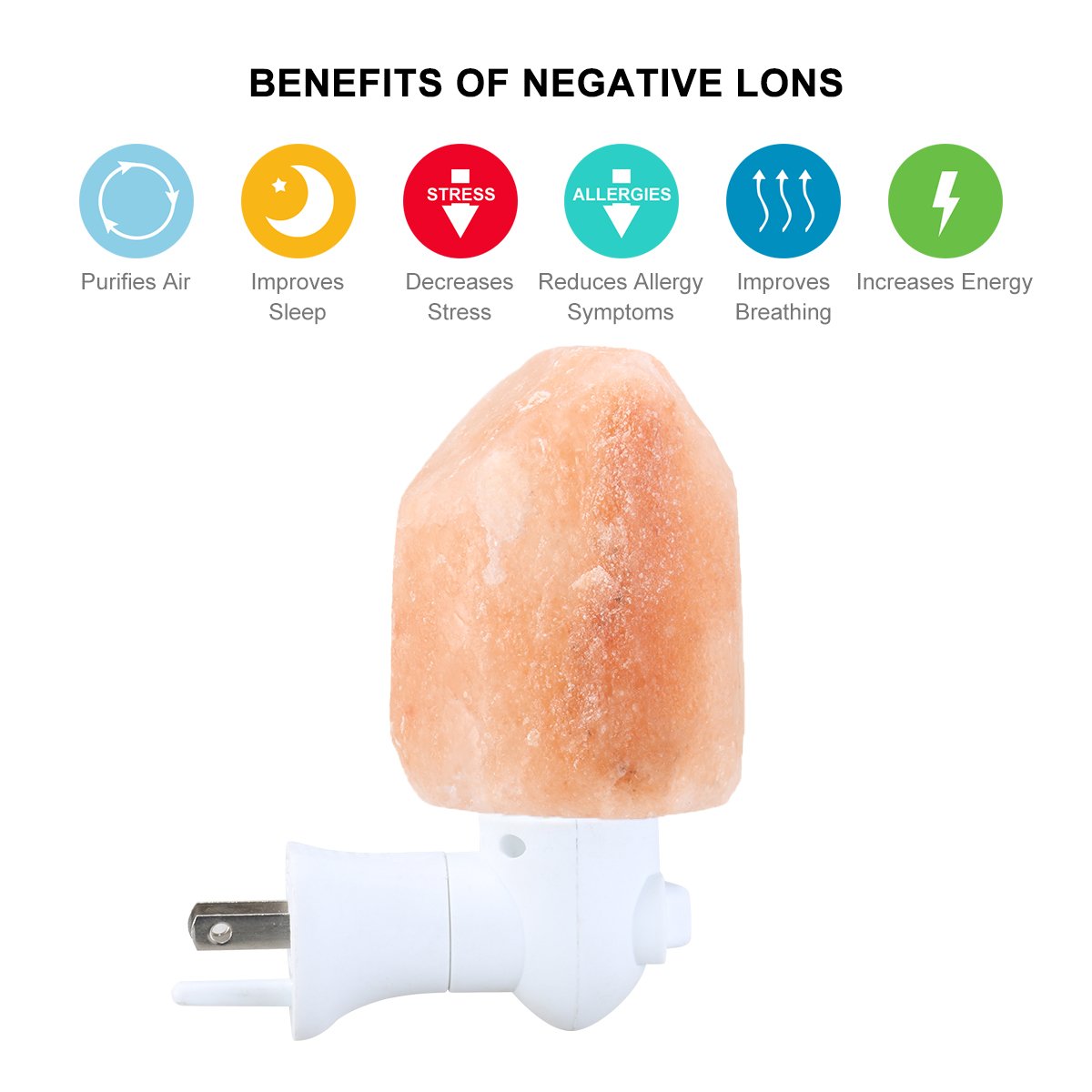 SDlife Salt Lamp Home Decor Night Light With Wall Plug (A)