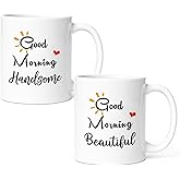 KOXAME Good Morning Beautiful And Handsome Coffee Mugs, His and Hers Gifts for Couple Mugs (present)
