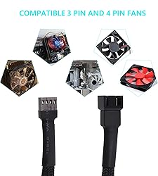 LANMINGLEL 10-Pack PWM 4 Pin Fan Extension