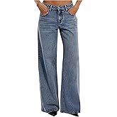 Floerns Women's Going Out Low Rise Straight Leg Jeans Loose Fit Denim Pants