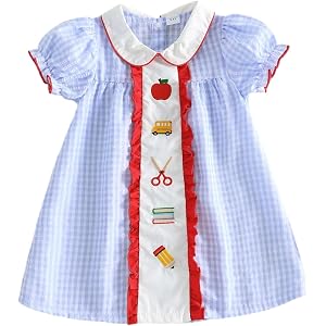 Toddler Baby Girl 4th of July Outfit Flag Smocked Dress Puff Sleeve Plaid Dresses Cute Girls Summer Outfits