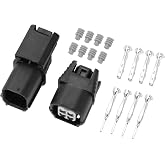 Hihaha Oxygen Sensor Connector Plug for Honda FK2 FK8 / Inner Male Female Wire Terminal Connector/Waterproof Plastic 1mm Series / 1 Set Black 4 Pin