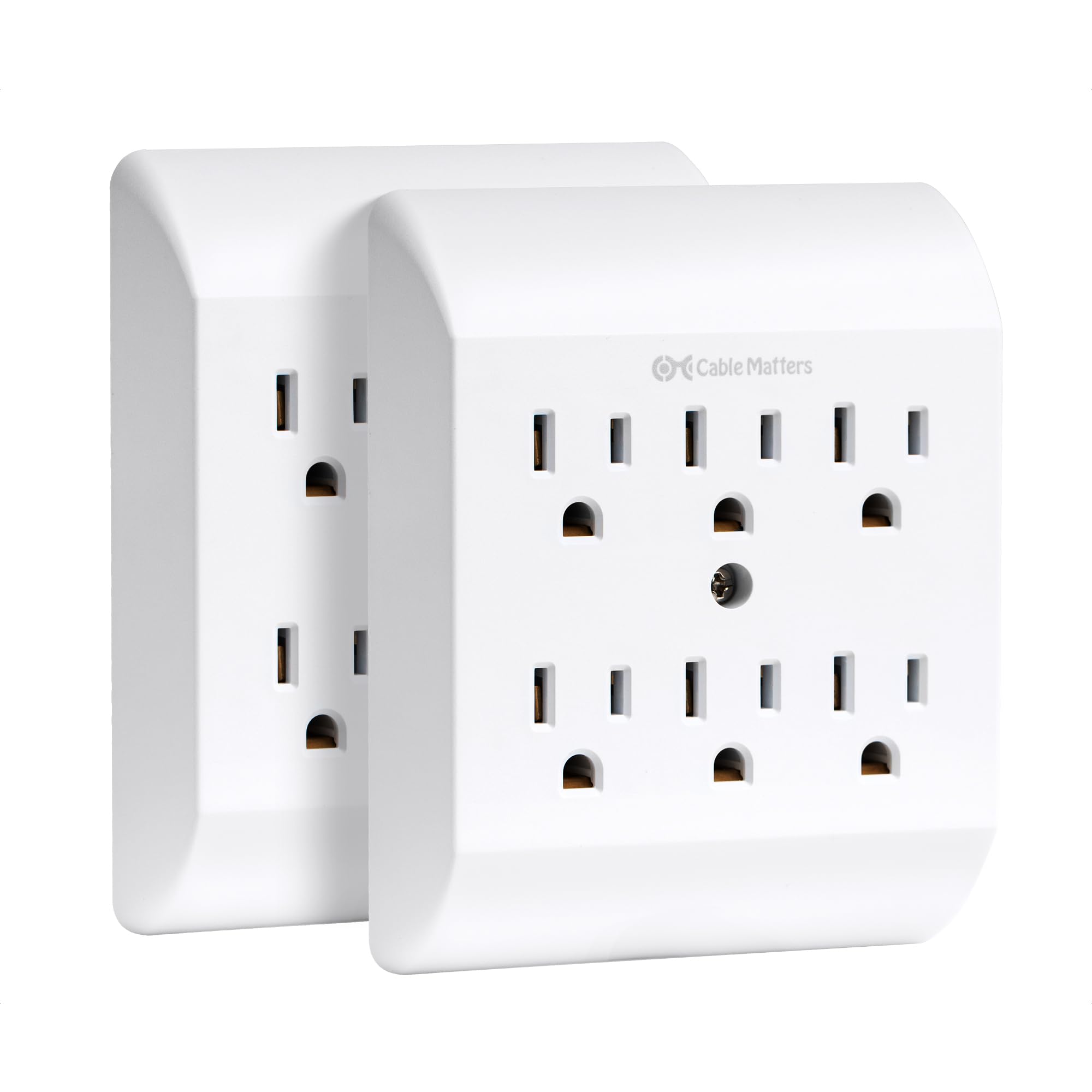 Photo 1 of [ETL Listed] Cable Matters 2-Pack 6 Outlet Extender Wall Tap, 15A/1875W, Multi Plug Wall Outlet / 6 Way Plug Power Adapter