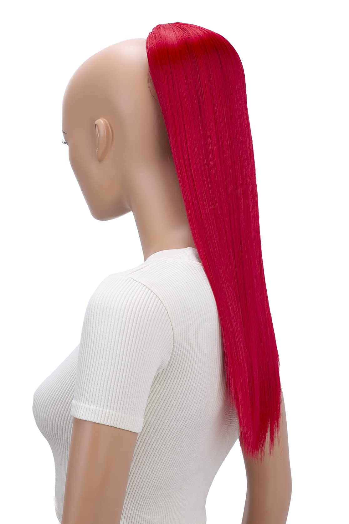 CAISHA 22" Hairpiece Ponytail Extension Heat-Resistant Synthetic Fiber Straigth Red PH516