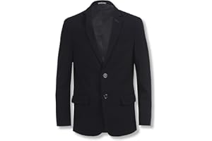 Calvin Klein Boys' Bi-Stretch Blazer Suit Jacket, 2-Button Single Breasted Closure, Buttoned Cuffs & Front Flap Pockets