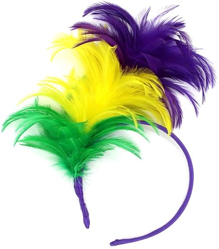 1451 2pcs Rainbow Feather Headpieces, Mardi Gras Headband，cute Amazon.com: NT-ling 2pcs Rainbow Feather Headpieces, Mardi  main image 4