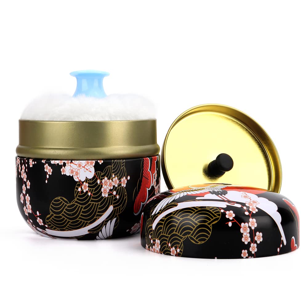 LIONVISON Baby Powder Puff Box: Medicated Talcum Powder Case with Soft Powder Puff - Storage Jar for Coffee Beans Candies Small Items(Pink)