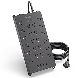 TROND Surge Protector Power Strip, 22 Widely Spaced