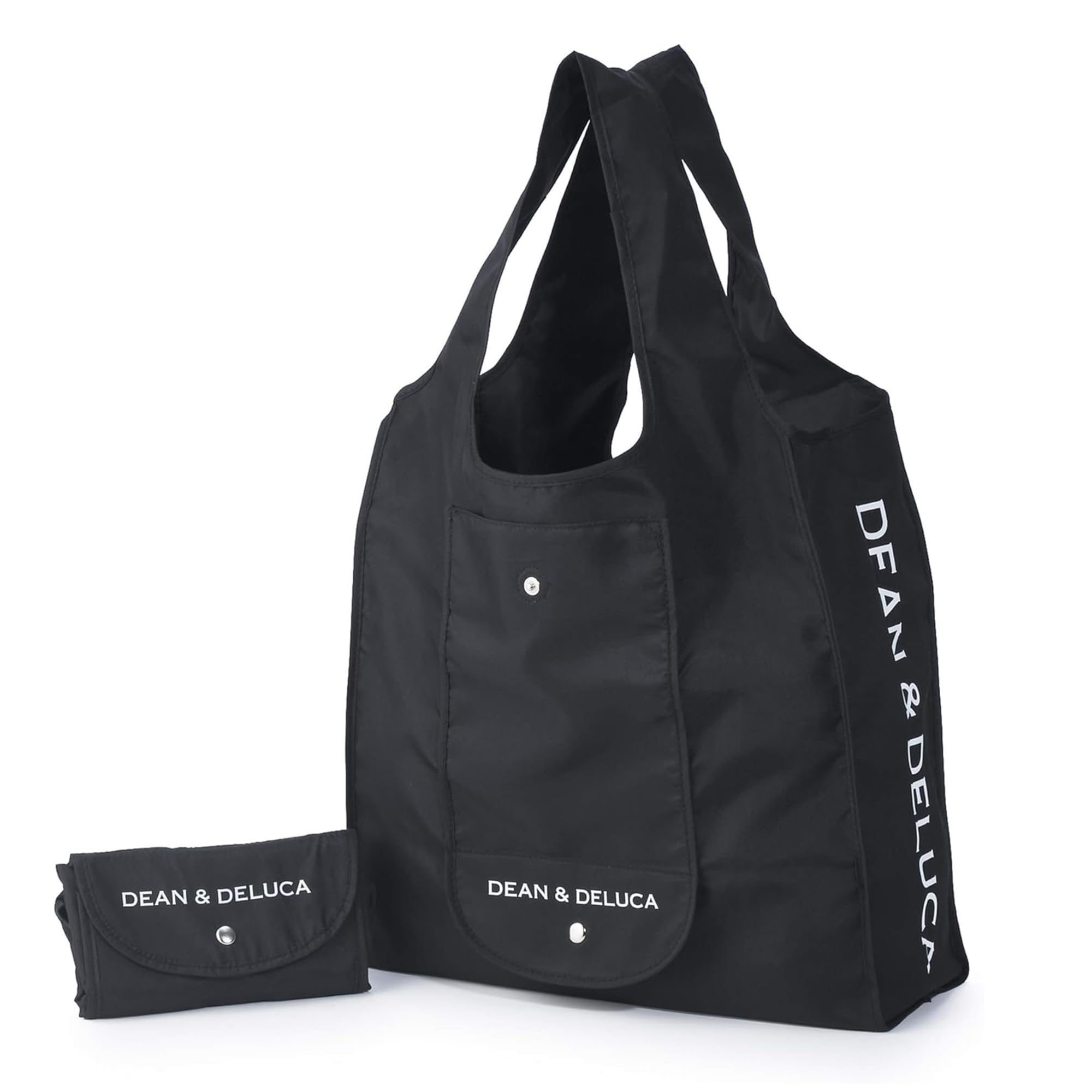 [ディーンアンドデルーカ] ショッピングバッグ ブラック エコバッグ 折りたたみ 軽量 コンパクト レジ袋 マイバッグ 43×37×14㎝商品画像