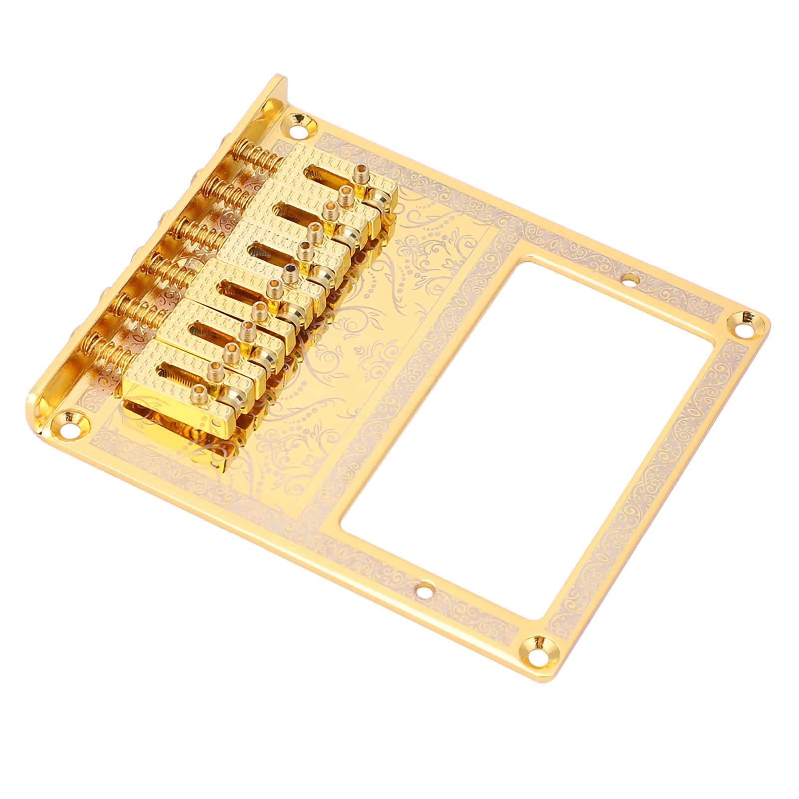 Guitar Bridge, Durable Saddle Bridge with Screws Wrench Performance Accessories for TL Telecaster Electric Guitars Humbucker Pickup Slot (golden branch)