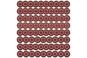 Coceca 80pcs Orbit Sander Sandpaper 5 Inch 8 Hole Orbital Sanding Discs Assorted 40 60 80 100 150 180 240 320 Grits for Power Random Orbit Sanders