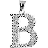 Claddagh Gold .925 Sterling Silver Initial Letters A-Z Charm Pendant