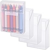 Clabby Plastic Clear Crayon Box Bulk Holds 24 Crayons Boxes With Hinged Lid and Snap Closure for Pens School Office Supplies Organization(Clear,4 Pcs)