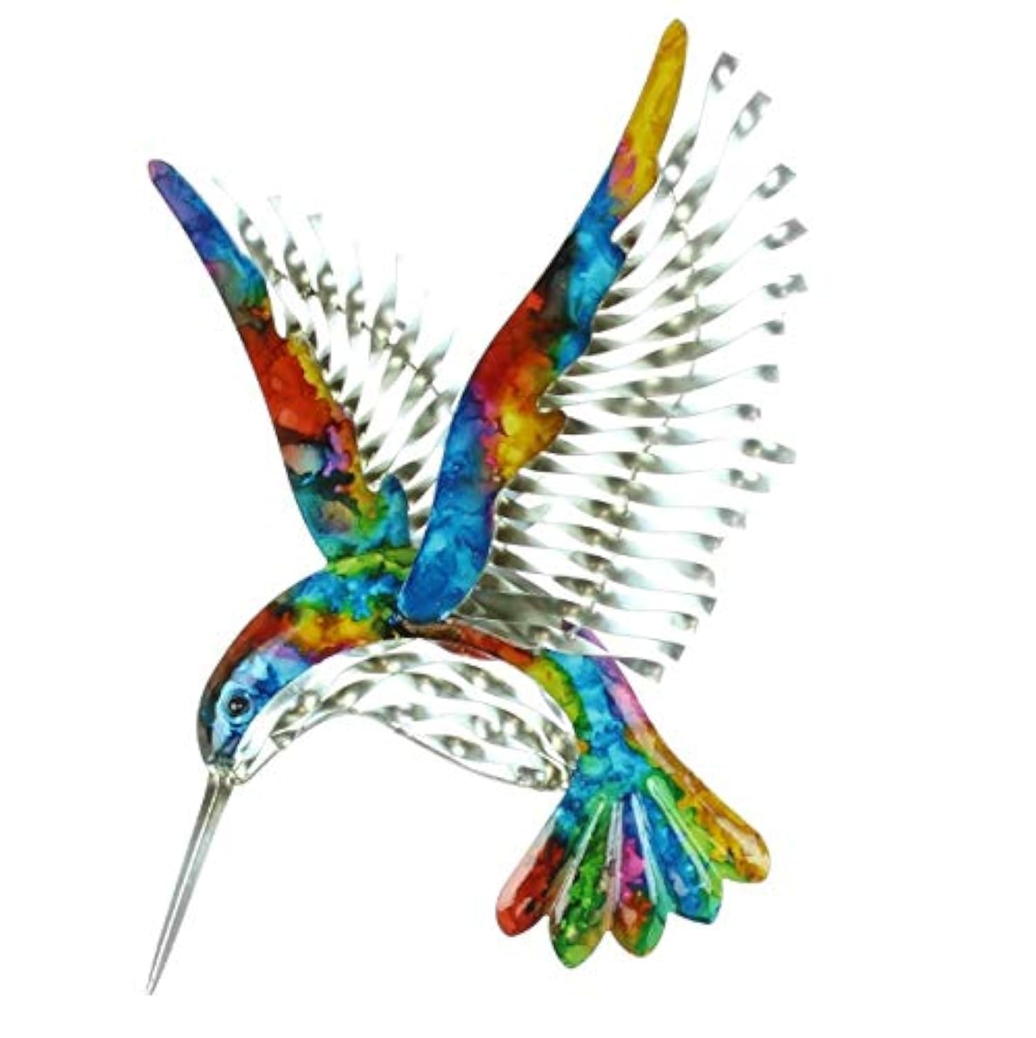 Widdop and Co Colourful Wall Art Metal Hummingbird - 62634, Living Room