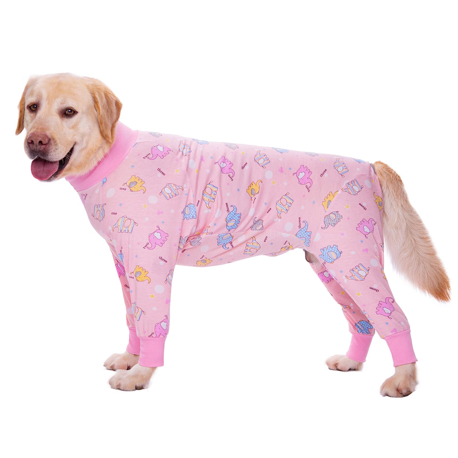 Dog Recovery Suit After Surgery Female Male, Medium Large Dog Neuter Shirt Cone Alternatives Prevent Licking Surgical Onesies(Elephant, 3XL)