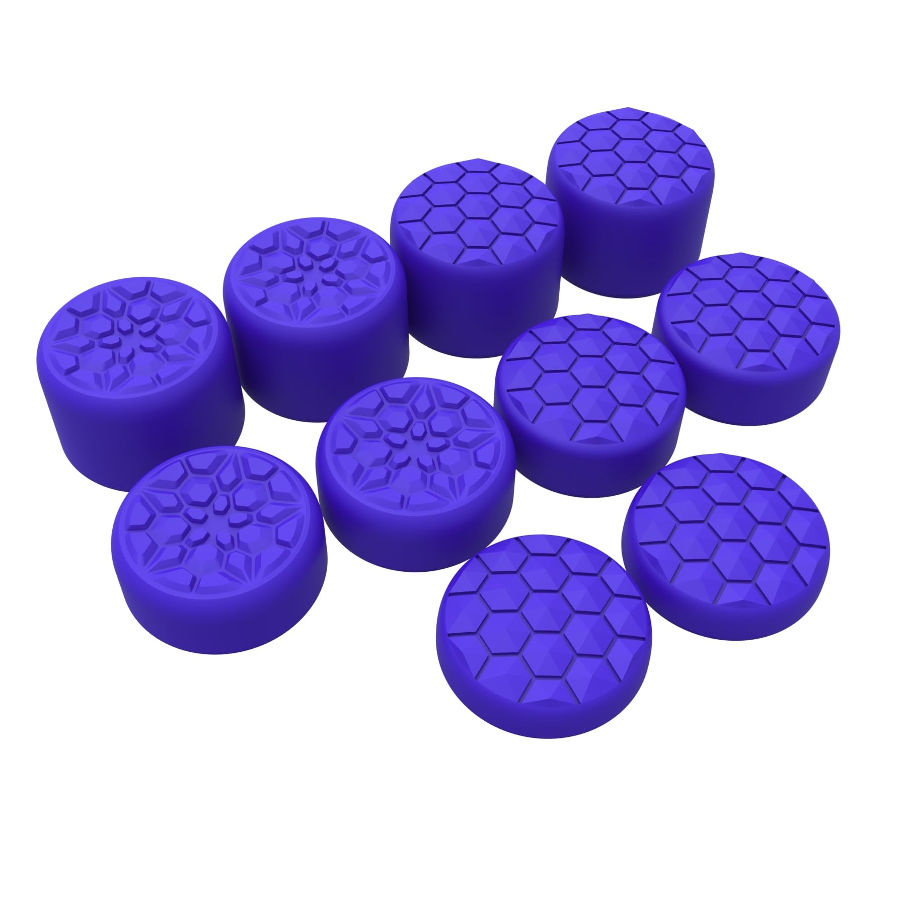 PlayVital Quantum Pro Thumb Grips for Nintendo Switch 2, Ergonomic FPS Joystick Caps Cover for Joycon 2 - with 3 Height Convex and Concave - Diamond Grain & Crack Bomb Design | Purple (10-Pack)