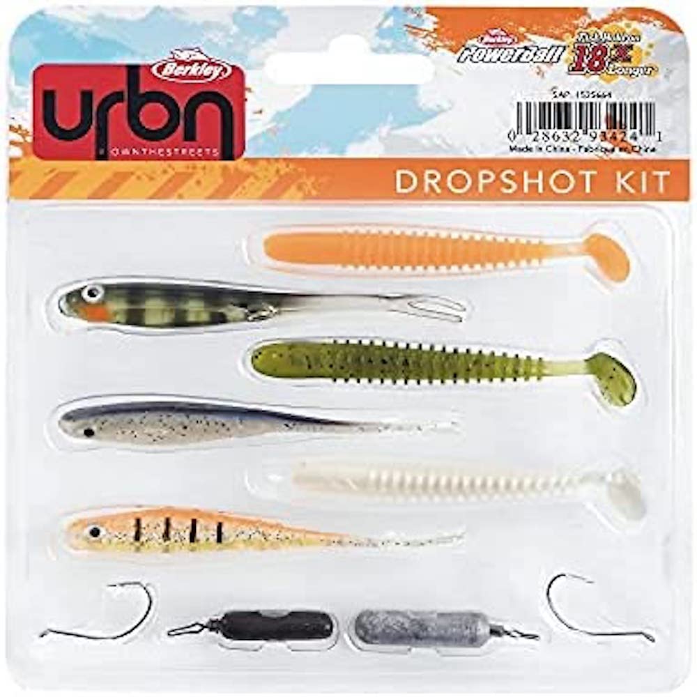 Berkley URBN Kit Dropshot, Fishing Hook, Soft Lures, Streetfishing, Perch, Unisex, Assorted, Varied