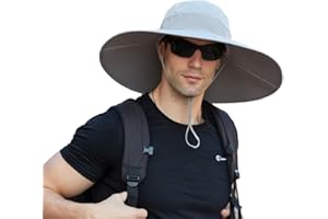 Leotruny Super Wide Brim Bucket Hat UPF50+ Waterproof Sun Hat for Fishing Hiking Camping