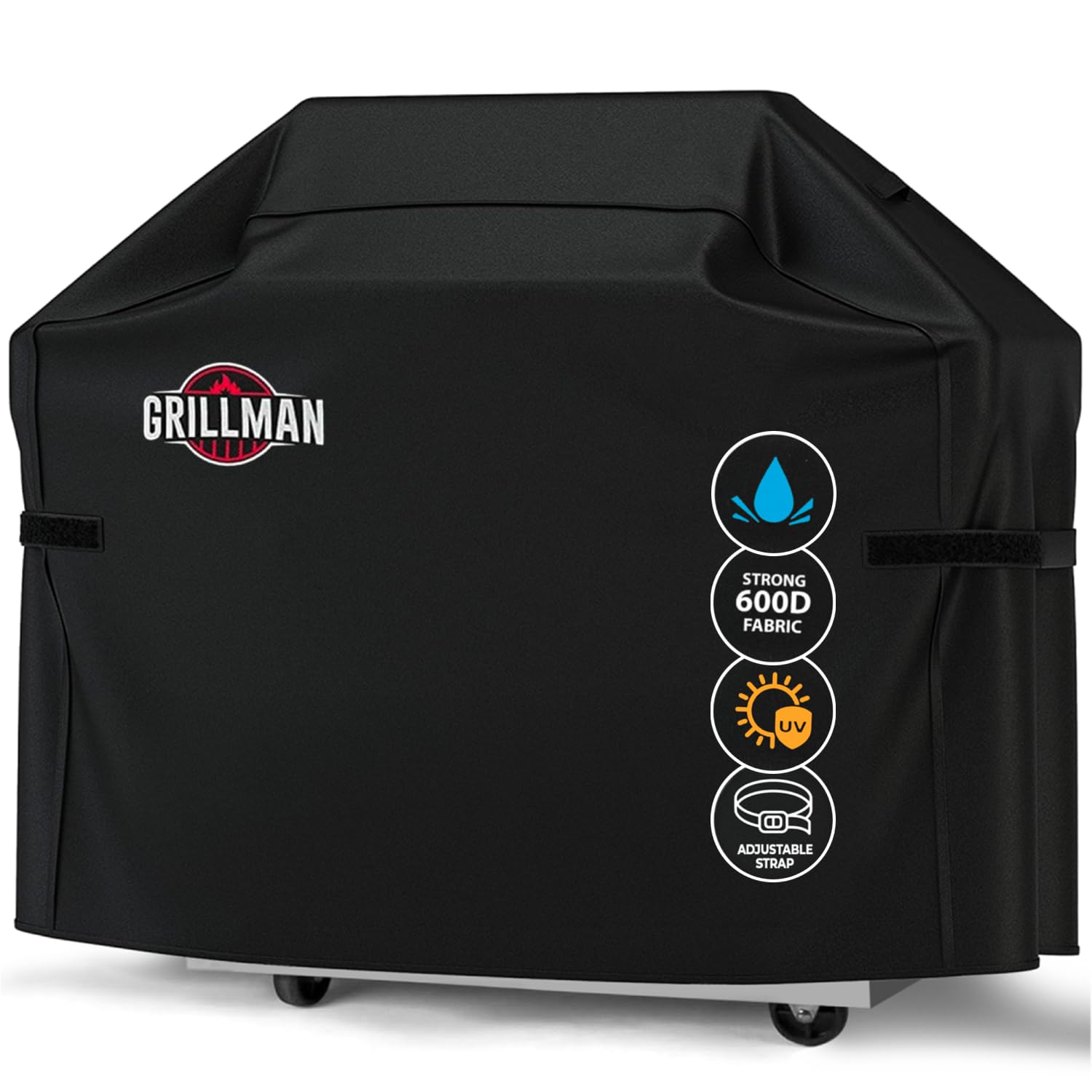 Photo 1 of Grill Cover by Grillman, Black, 58 Inch, BBQ Outdoor Grill Covers, Charcoal & Gas Grills, Waterproof, Rip-Proof, Weather-Resistant, Anti-UV, Barbecue Cover for Weber, Genesis, Charbroil, Nexgrill, etc