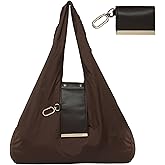 QZAVIRE Keychain Tote Bag Compact & Expandable for On the Go, Foldable Tote Bag with Key Ring for Daily Errands