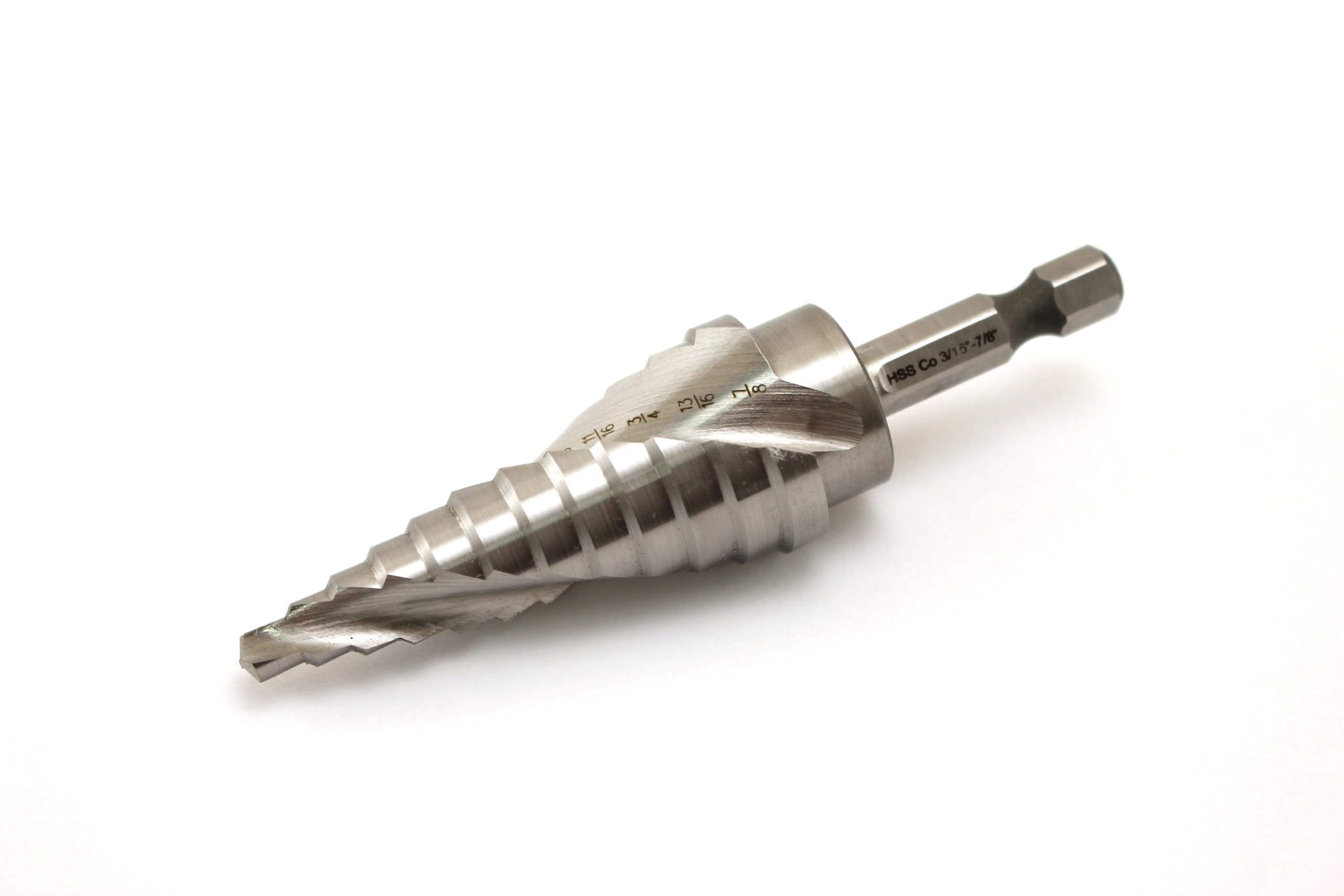 TEMO M35 Cobalt Spiral Flute Step Drill, 12 Size
