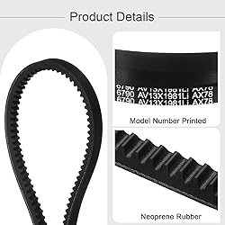 uxcell 2Pcs AX78 EPDM V-Belt, Raw Edge Cogged