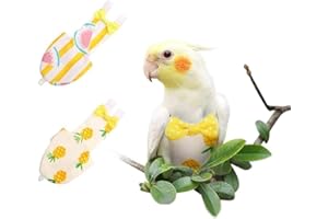 KAMA BRIDAL Bird Diaper Parrot Washable Diaper Nappies for Parakeet Cockatiel Mini Macaw Budgie Canary Flight Suit 2 Pcs