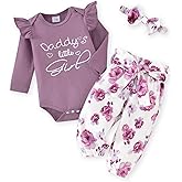 AMAWMW Baby Girl Clothes Set Daddys Little Girl Ruffle Romper Top Camouflage Pants Newborn Infant Baby Girl Outfit