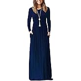AUSELILY Women's Classic Long Sleeve Dress Loose Plain Long Casual Maxi Dresses with Pockets 2026