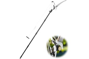 LUVENIA 2 in 1 Manual Pole Saw, 13.5 ft Extendable Tree Pruner, Sharp Steel Blade and Scissors High Branches Trimming, Branch Trimmer with Lightweight Handles, for Pruning Palms Yard Garden Patios and Shrubs