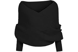 KAOBIO Women Fall Winter Snowfall Sweater Scarf with Sleeves Multi-Use Wrap Blanket Scarf Crochet Knitted Shawl Cape