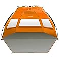 OutdoorMaster Beach Tent for 3-4 Person - Easy Setup and Portable Beach Shade Sun Shelter Canopy with UPF 50+ UV Protection Removable Skylight Family Size