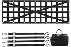 VEVOR Tailgate Net, 54 in x 18 in, Heavy Duty Cargo Net for Truck Bed with 4 Adjustable Telescopic Straps, Cross-reinforced D