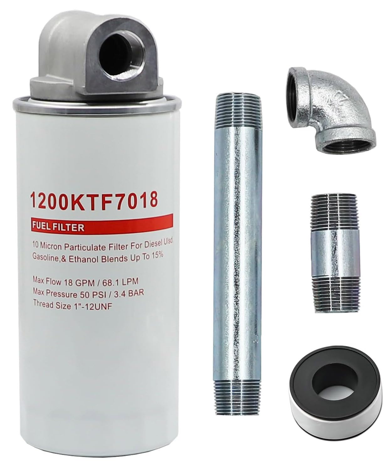 Photo 1 of 1200KTF7018 Fuel Filter 10 Micron 3/4" 18GPM 50PSI 10Micron Fuel Filtration F1810PM0 1200KTG9075 Fill-Rit Grainger FR112 FR1210G FR610G Fuel Transfer Tank Pump Diesel Gasoline Fuel Filters Assembly