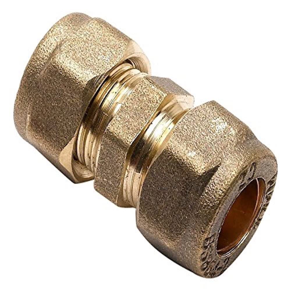 Merriway BH04177 10 mm Brass Compression Fitting Straight Connector