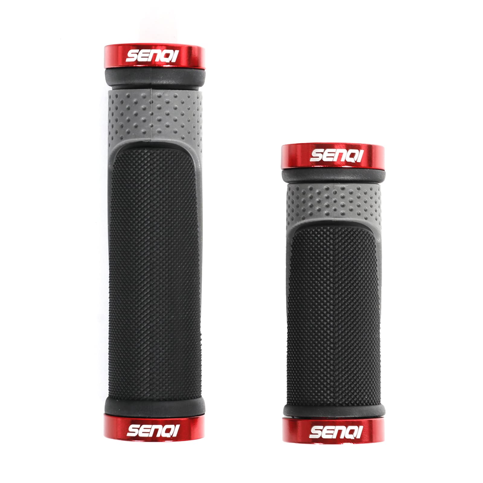 SENKI Lightweight Bicycle Grips - 130mm & 90mm, Anti-Slip, Multi-Speed & Mountain Bikes (Red) โ image 1