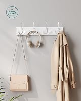SONGMICS Wall Mounted Coat Rack with 4 Tri-Hooks White LHR30WT view 7