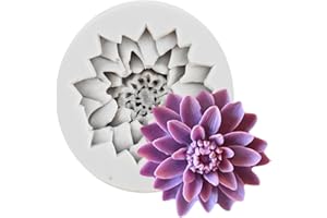 MINFEIDMS Flower Silicone Molds Daisy Flower Fondant Silicone Molds For Cake Decorating Cupcake Topper Candy Chocolate Gum Paste Polymer Clay Set Of 1