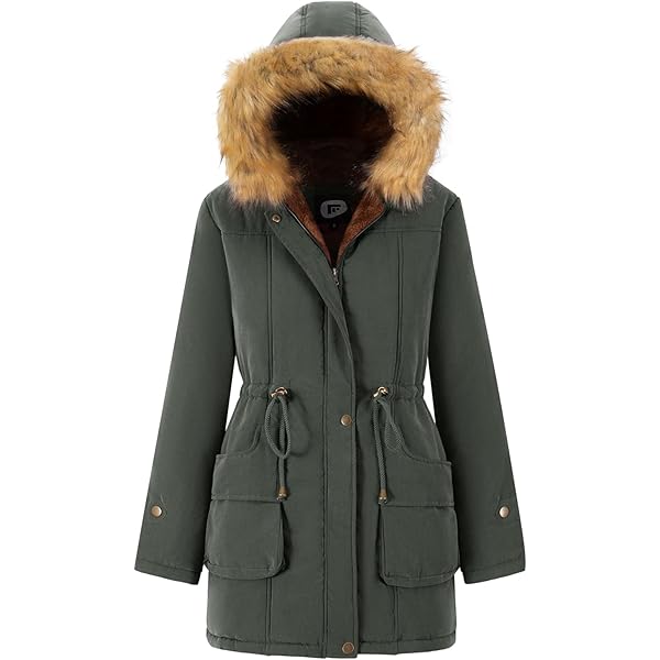 Chrisuno Women's Winter Warm Coats Puffer Jacket Long Drawstring